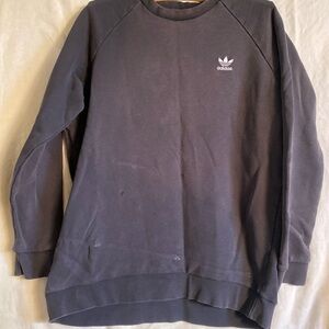 adidas Black Crewneck Sweatshirt with White Trefoil Logo